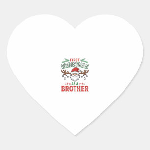 First Christmas As a Brother Santa Gnome Heart Sticker