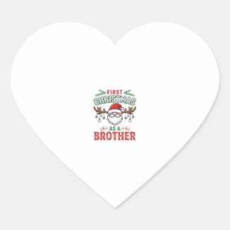 First Christmas As a Brother Santa Gnome Heart Sticker