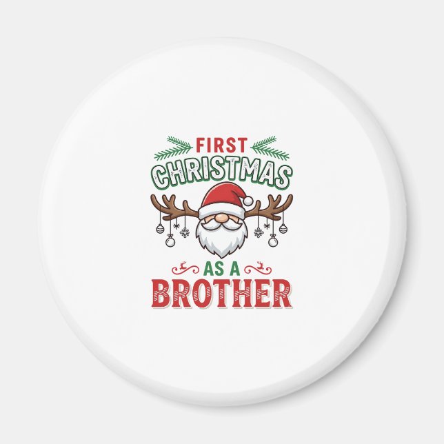 First Christmas As a Brother Santa Gnome Magnet (Front)