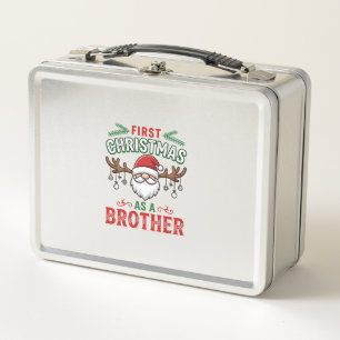 First Christmas As a Brother Santa Gnome Metal Lunch Box