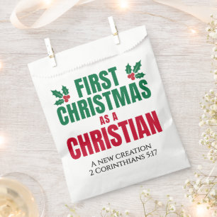 FIRST CHRISTMAS AS A CHRISTIAN New Believer Favour Bags