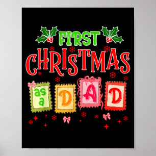 First Christmas As A Dad 2025 Coquette Bow Matchin Poster