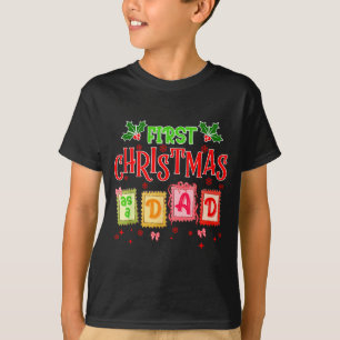 First Christmas As A Dad 2025 Coquette Bow Matchin T-Shirt