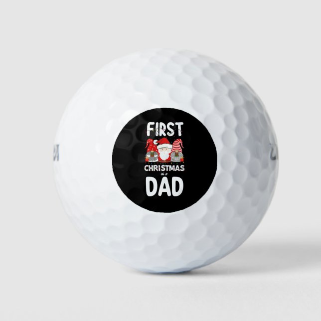 First Christmas As A Dad Family Holiday Kids Golf Balls (Front)