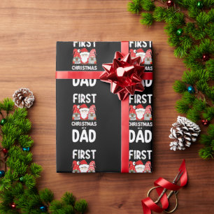 First Christmas As A Dad Family Holiday Kids Wrapping Paper
