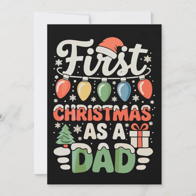 First Christmas As A Dad New Daddy Xmas Lights Invitation (Front)