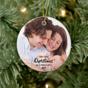 First Christmas As A Family of 3 Ceramic Tree Decoration