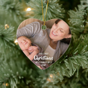 First Christmas As A Family of 3 Ceramic Tree Decoration