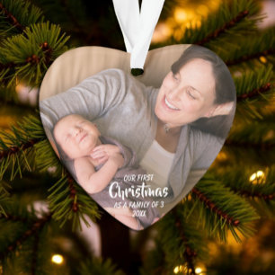 First Christmas As A Family of 3 Ornament