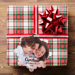 First Christmas As A Family of 3 Tree Decoration Card