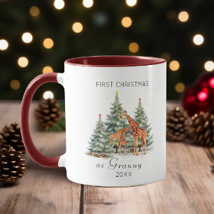 First Christmas as a Family of Three Cute Giraffe Mug