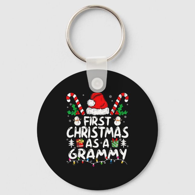 First Christmas As A Grammy New Grammy  Key Ring (Front)