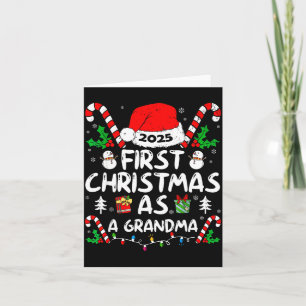 First Christmas As A Grandma 2025 Family Matching  Card