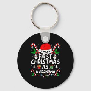 First Christmas As A Grandma 2025 Family Matching Key Ring
