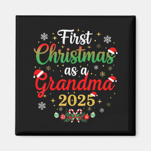 First Christmas As A Grandma 2025 New Mommy Xmas Magnet