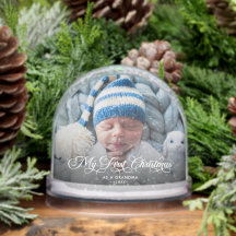 First Christmas As A Grandma Calligraphy 2-Photo