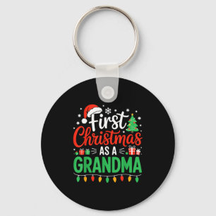 First Christmas As A Grandma Matching New Nana Gra Key Ring