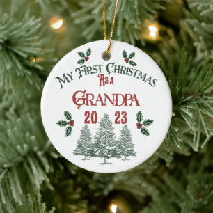 First Christmas as a Grandpa Ceramic Tree Decoration