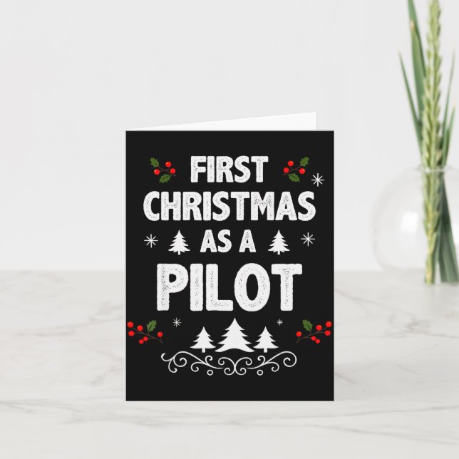 First Christmas As A Lot Funny Holiday Men Women X Card (Front)