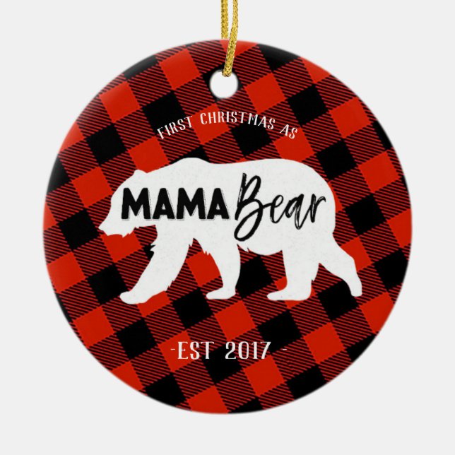 First Christmas as a Mama Bear Ornament (Front)