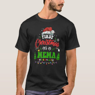 First Christmas As A Mema  Holiday Santa Hat Groov T-Shirt