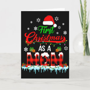 First Christmas As A Mom Plaid Xmas Expecting New Card