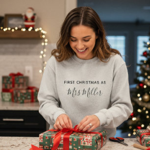 First Christmas as a Mrs Personalised Surname Sweatshirt