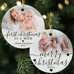 First Christmas As A Mum Baby Photo Ceramic Tree Decoration