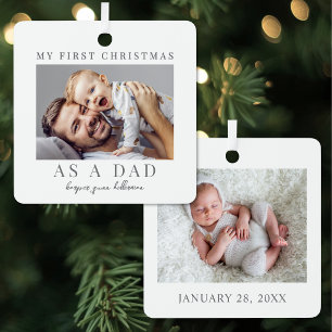 First Christmas As A Mum Baby Photo Metal Tree Decoration