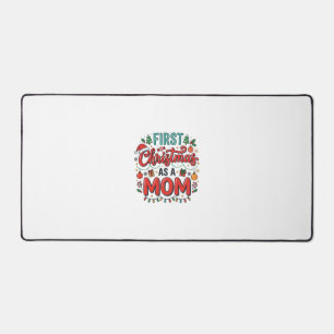 First Christmas As A Mum Holiday Design Desk Mat