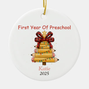 First Christmas as a Preschool Ceramic Tree Decoration
