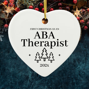 First Christmas As Aba Therapist Applied Behaviour Ceramic Tree Decoration