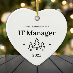 First Christmas As An IT Manager 2026 Ceramic Tree Decoration