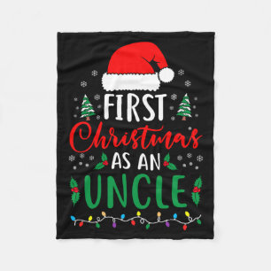 First Christmas As An Uncle New Parents Xmas Match Fleece Blanket