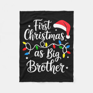 First Christmas As Big Brother Cute Holiday New Br Fleece Blanket