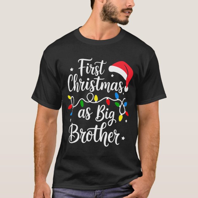 First Christmas As Big Brother Cute Holiday New Br T-Shirt (Front)