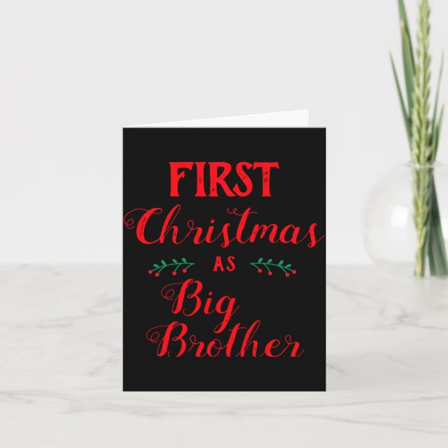 First Christmas As Big Brother Family Matching  Card (Front)