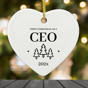First Christmas As CEO Entrepreneur Ceramic Tree Decoration