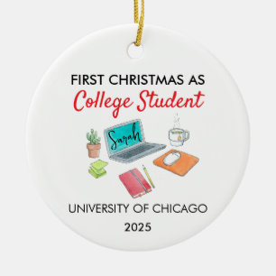 First Christmas As College Student, First year of Ceramic Tree Decoration