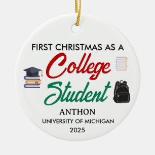 First Christmas As College Student, First year of Ceramic Tree Decoration