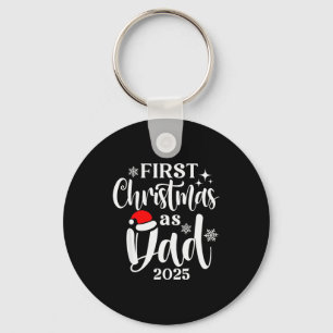 First Christmas As Dad 2025 Snowflake Xmas Family Key Ring