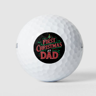 First Christmas As Dad Matching Christmas  Golf Balls