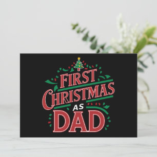 First Christmas As Dad Matching Christmas  Holiday Card