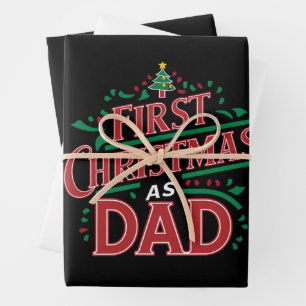 First Christmas As Dad Matching Christmas Wrapping Paper Sheet