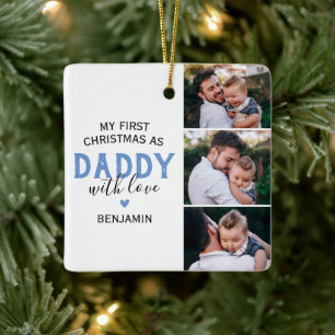 First Christmas as Daddy 3 Photo Ornament