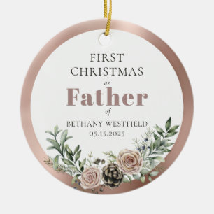 First Christmas as Father Photo Keepsake Ceramic Tree Decoration