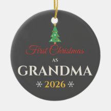 First Christmas As Grandma 2026 Ceramic Ornament