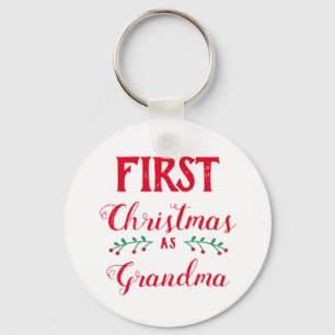 First Christmas as grandma family matching Key Ring