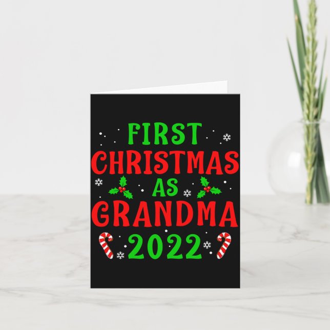 First Christmas As Grandma Xmas Grandmother New Gr Card (Front)