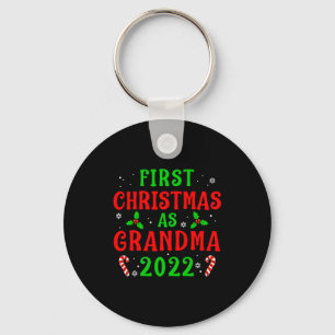 First Christmas As Grandma Xmas Grandmother New Gr Key Ring